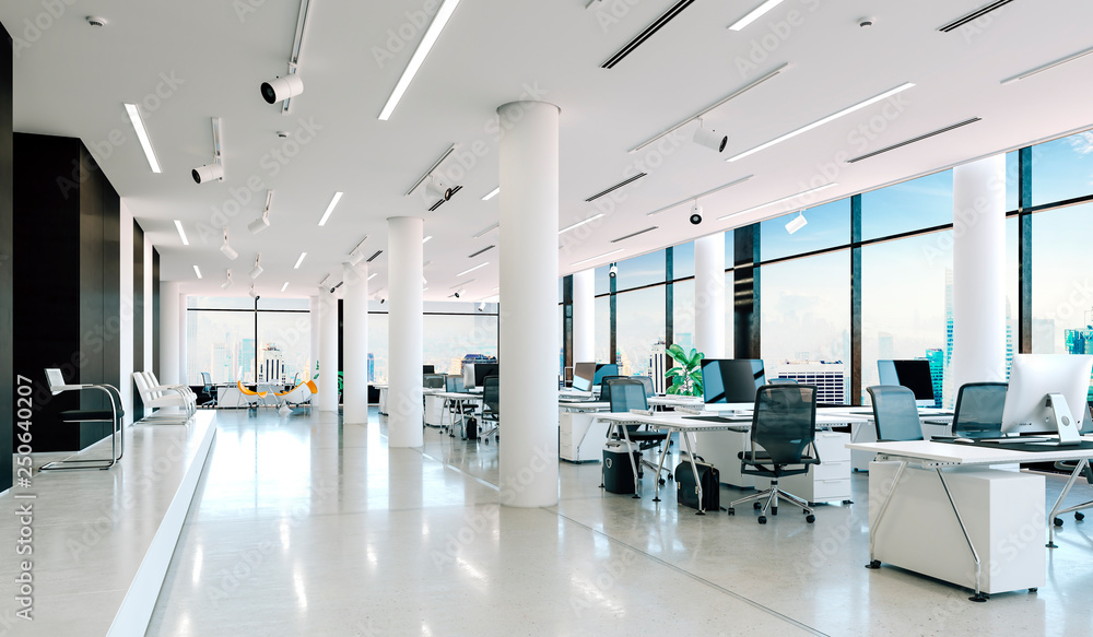 3d modern office interior render